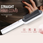 909 Hair Straightener Brush – Electric Straightening Comb (6 Heating Modes)
