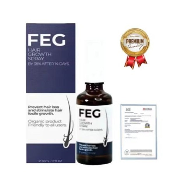 FEG PLUS Hair Growth Serum & Spray (50ml) – Organic & Rapid Results - For Men & Women