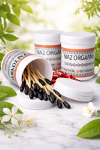 Organic Naz Kajal - Deep Jet Black Eyes - 12 Sticks Box - Smuged Proof - 100%Organic & Natural Ingredients