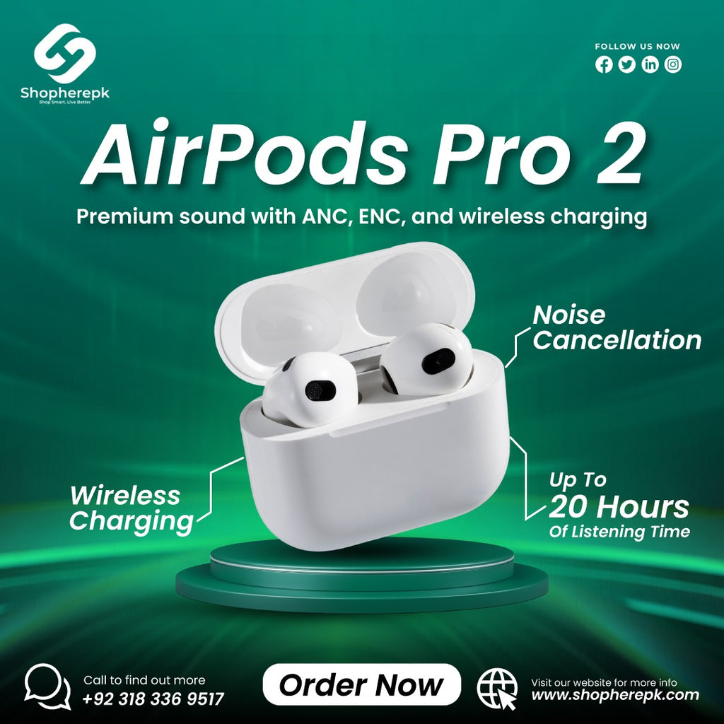 PREMIUM Airpods Pro 2 - Active Noise Cancellation , ENC , Wireless Charging  - All Features Supported