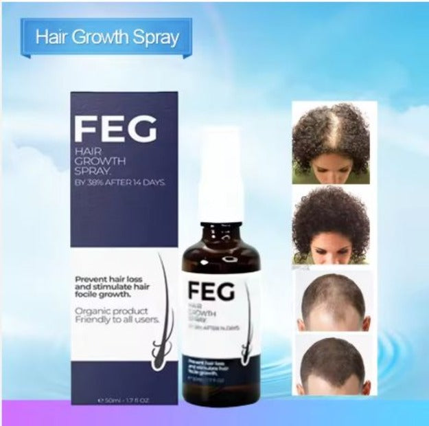 FEG PLUS Hair Growth Serum & Spray (50ml) – Organic & Rapid Results - For Men & Women